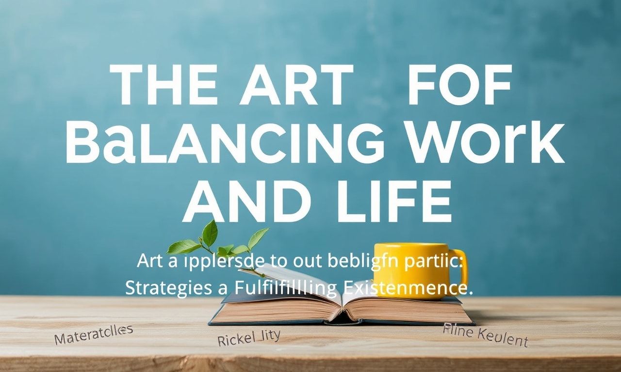 The Art of Balancing Work and Life: Strategies for a Fulfilling Existence The Art of Balancing Work and Life: Strategies for a Fulfilling Existence