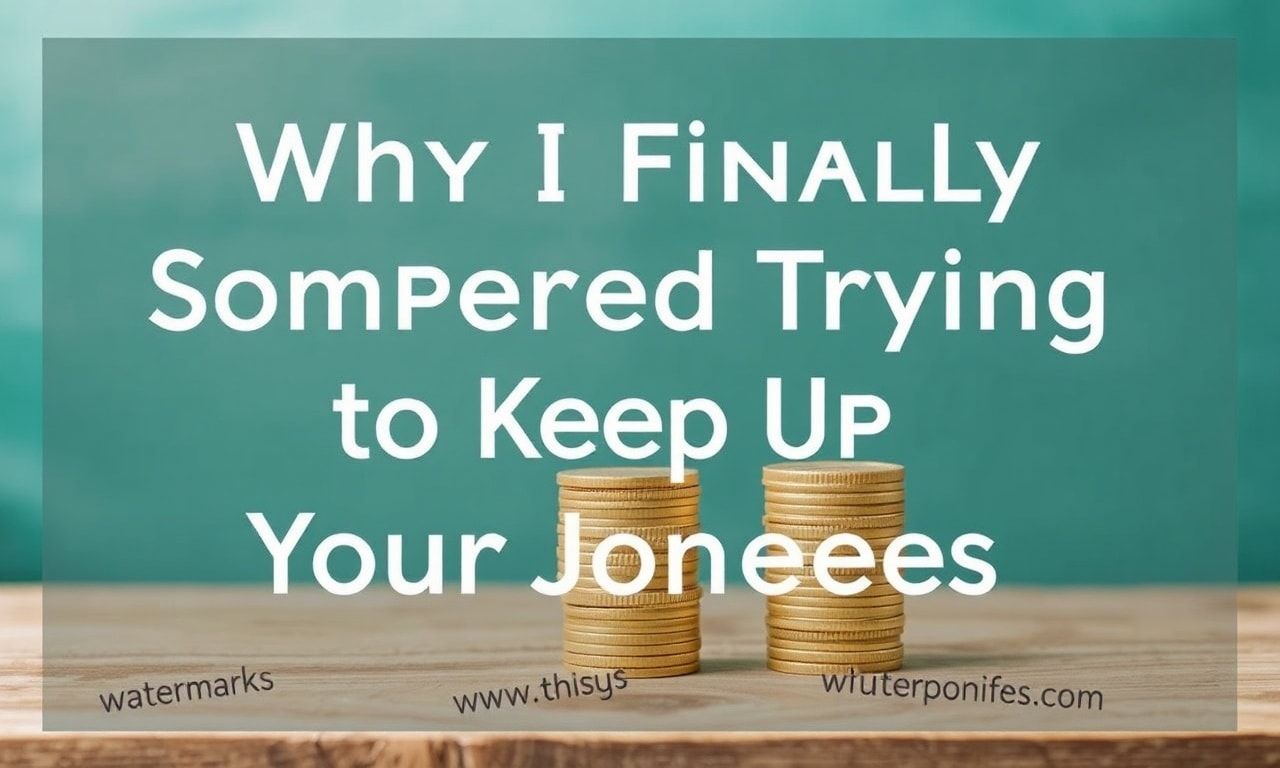 Why I Finally Quit Trying to Keep Up with the Joneses Why I Finally Stopped Trying to Keep Up with the Joneses