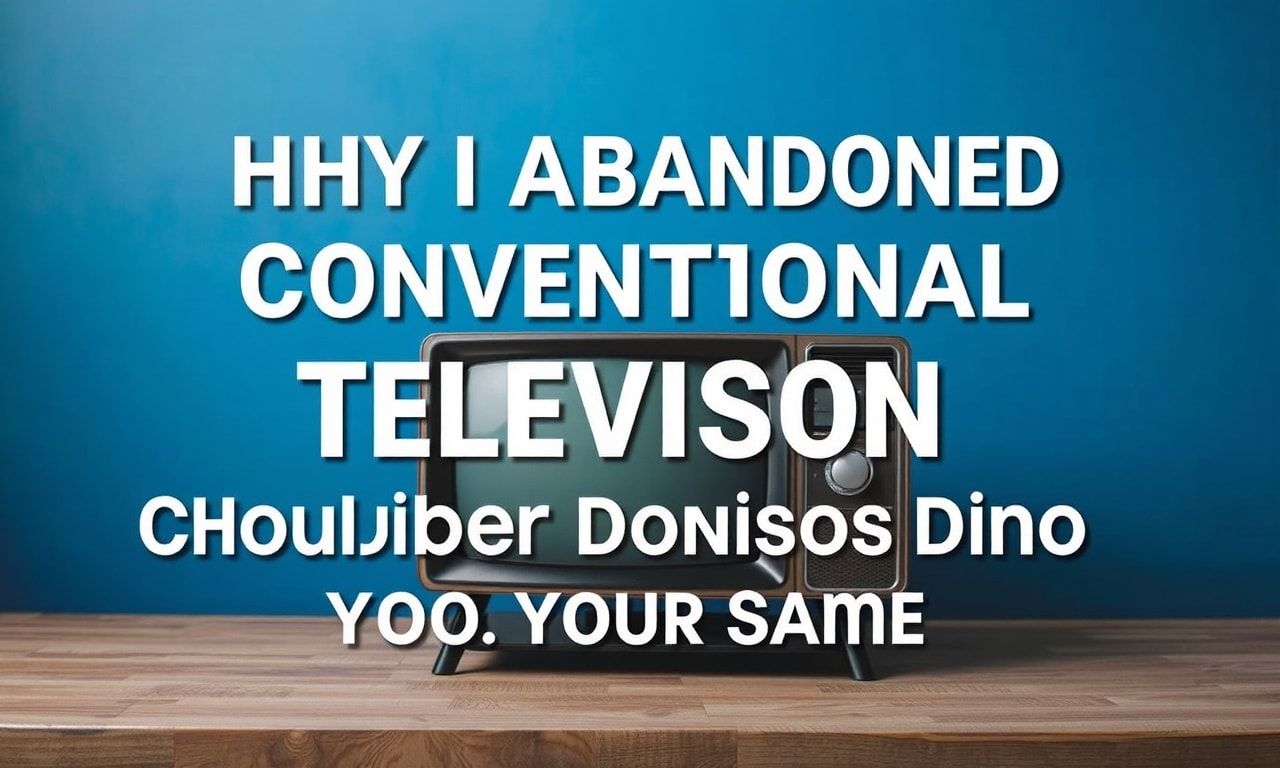 Why I Gave Up on Traditional TV and You Should Too Why I Abandoned Conventional Television and Why You Should Consider Doing the Same